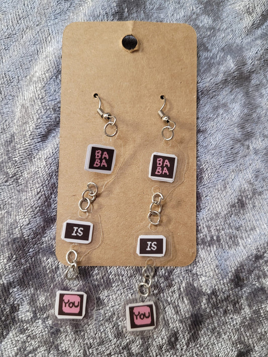 Baba Is You Rules Chain Earrings