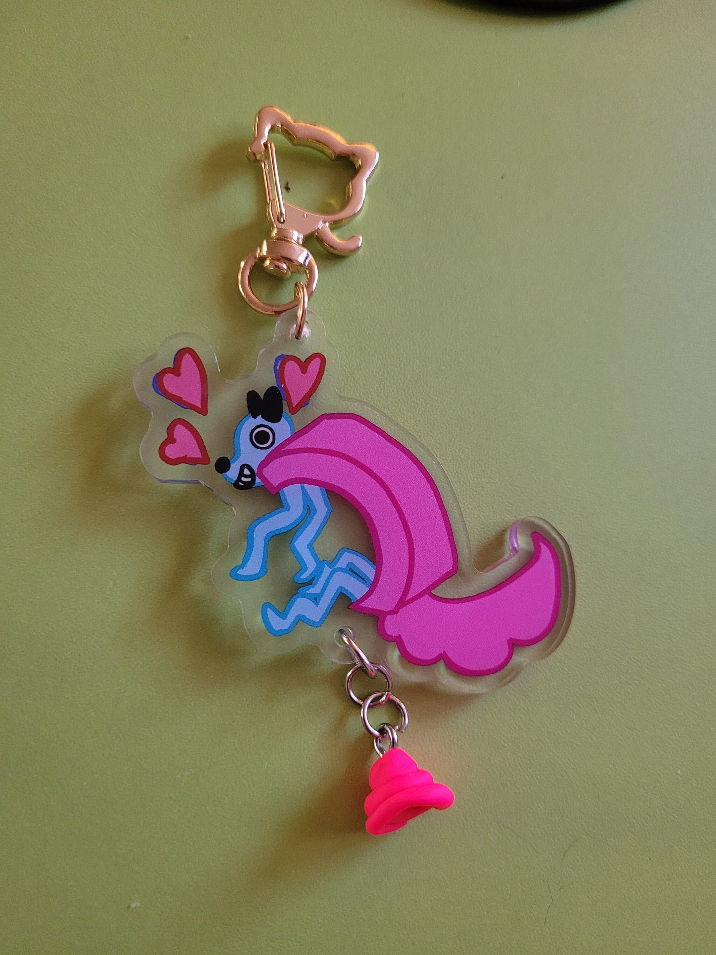 Wobbledogs Wobbledog Happy And Distressed Acrylic Charm Attachment and Laminate Keychains