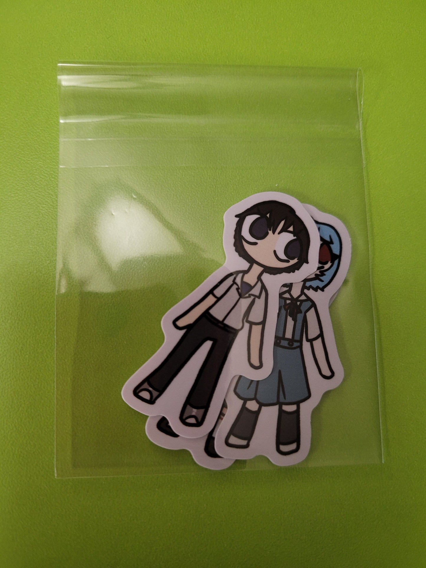 Neon Genesis Evangelion Asuka Rei and Shinji Chibis Vinyl Sticker Pack