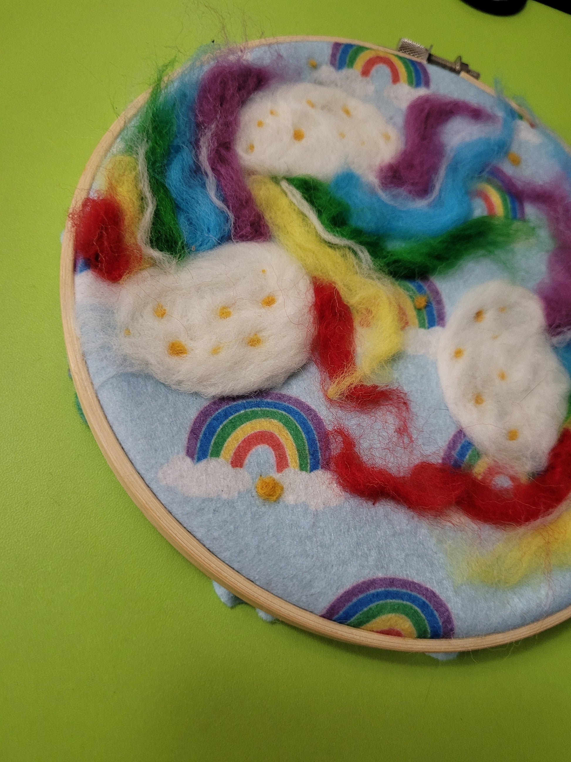 Rainbow Jellyfish Original Needlefelt Hoop