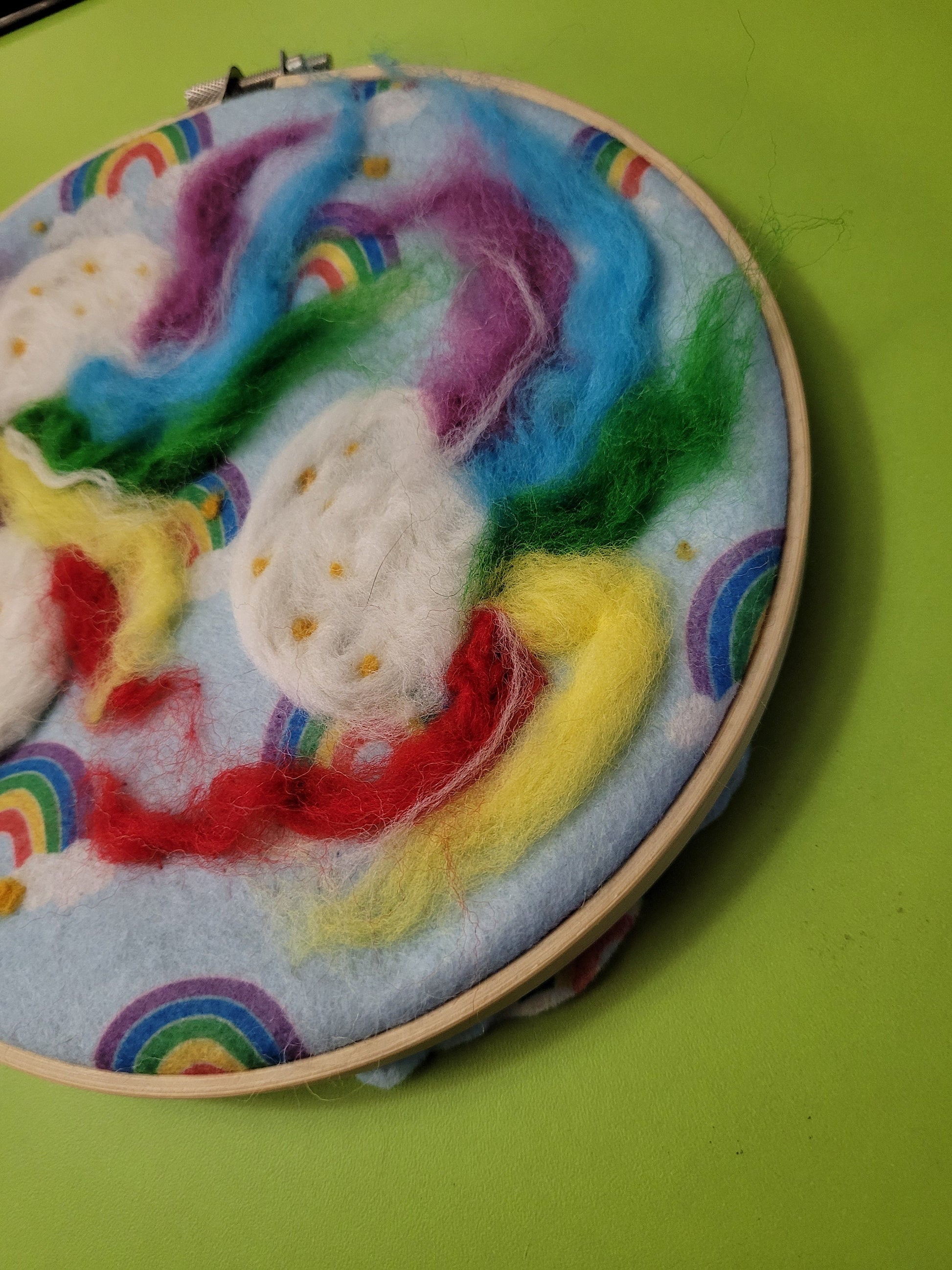 Rainbow Jellyfish Original Needlefelt Hoop