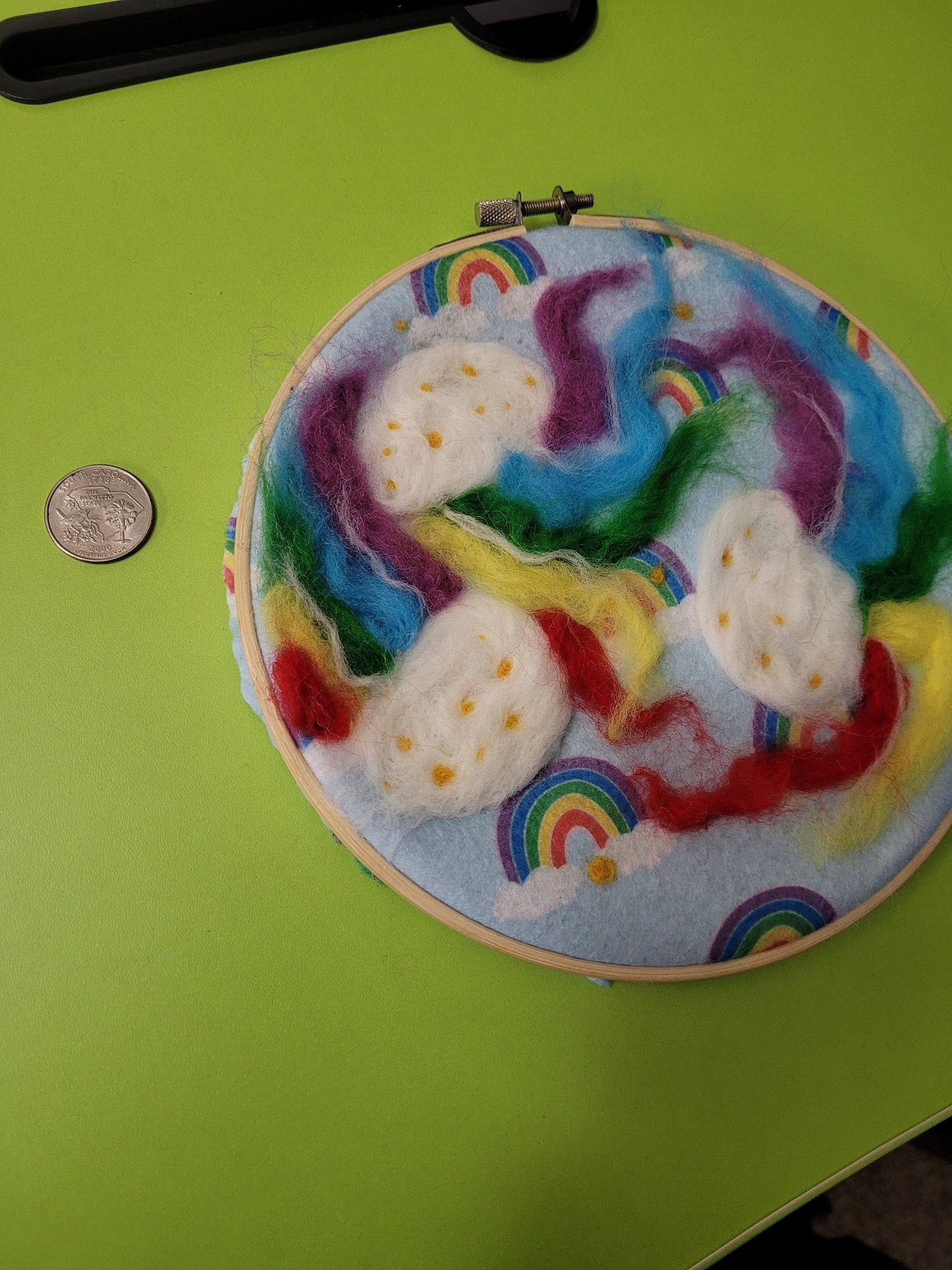 Rainbow Jellyfish Original Needlefelt Hoop