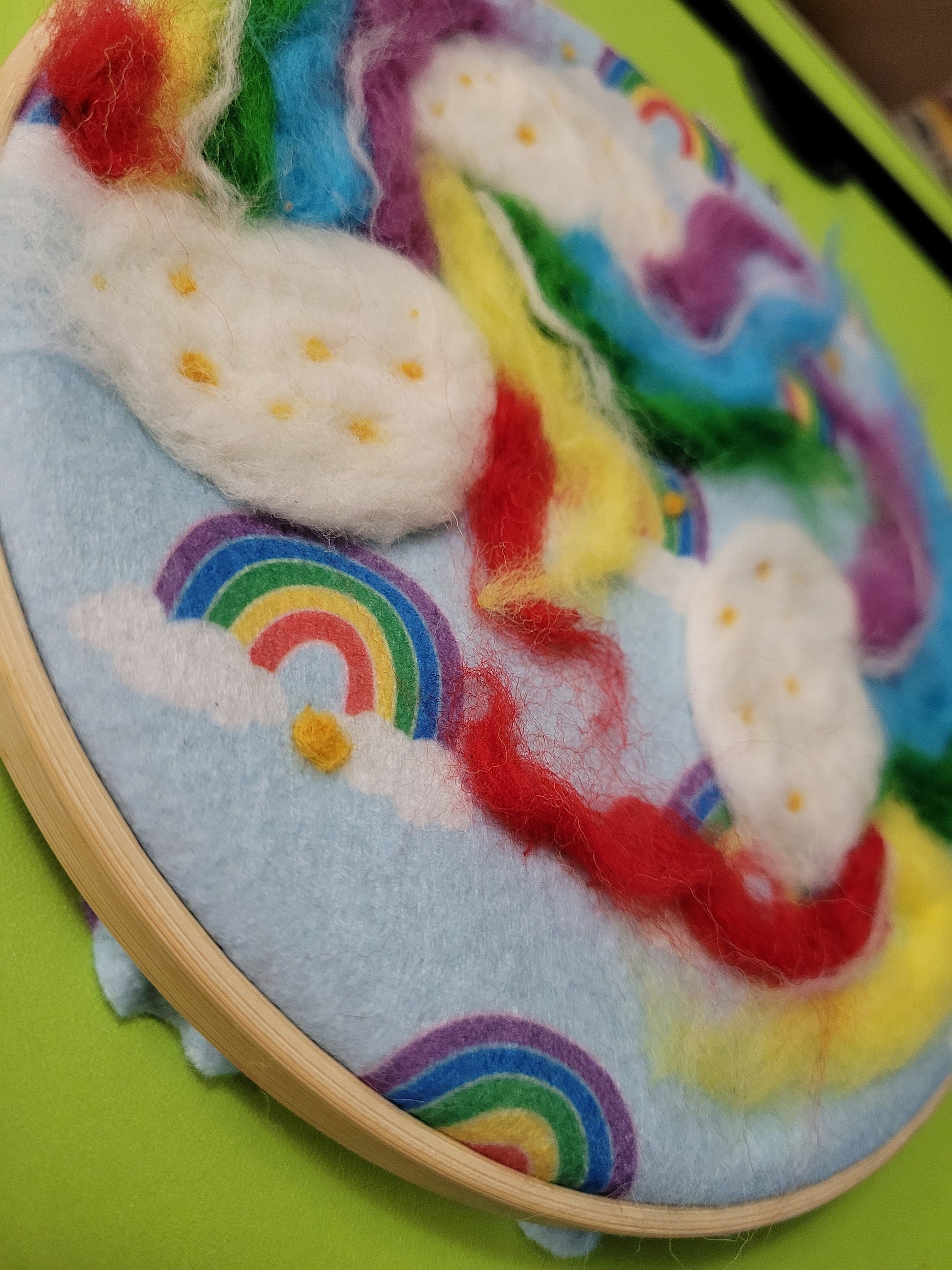 Rainbow Jellyfish Original Needlefelt Hoop