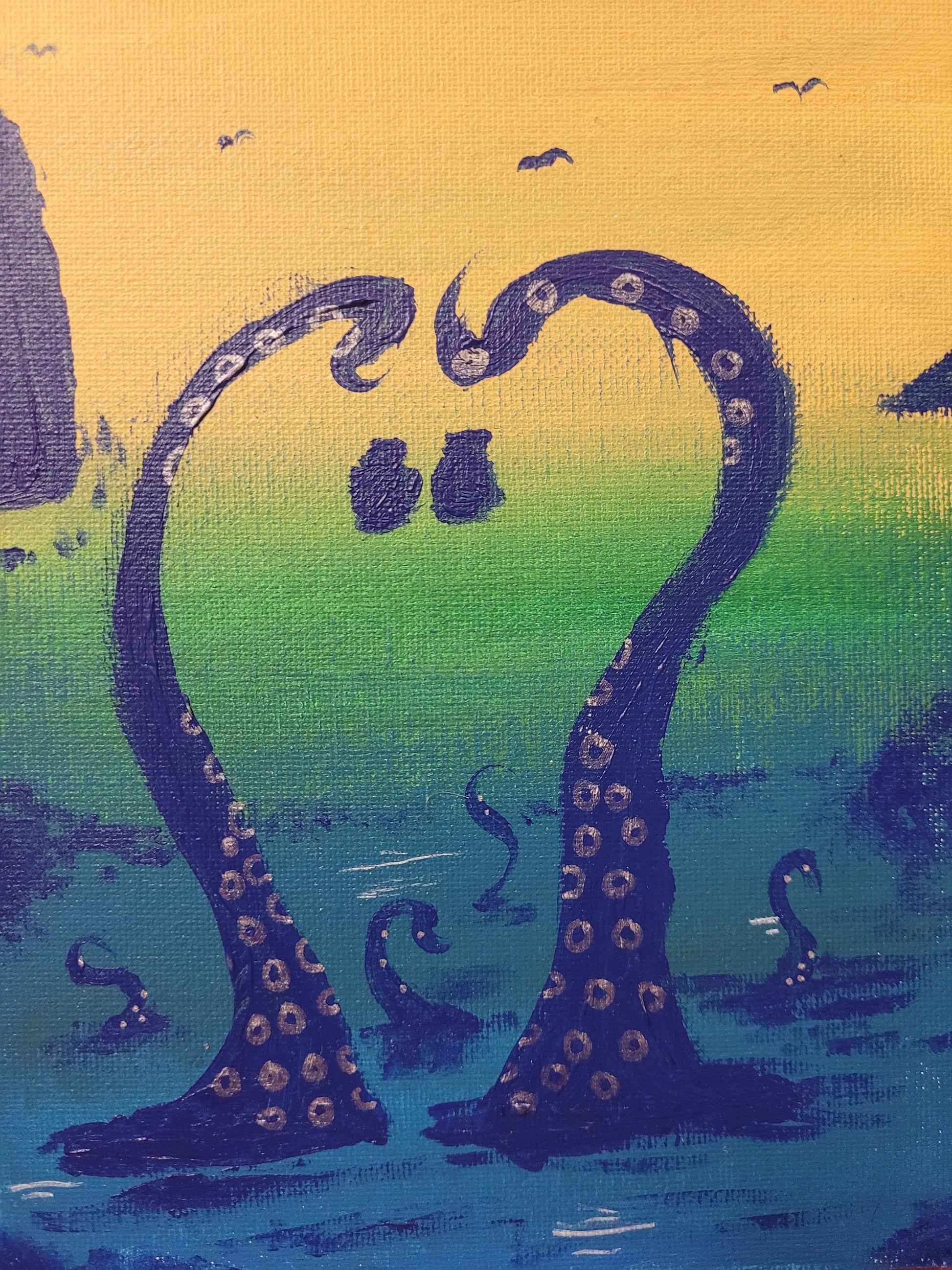 Kraken Lovers OFMD Inspired Acrylic Painting Original 6x8 / 4x6 Prints