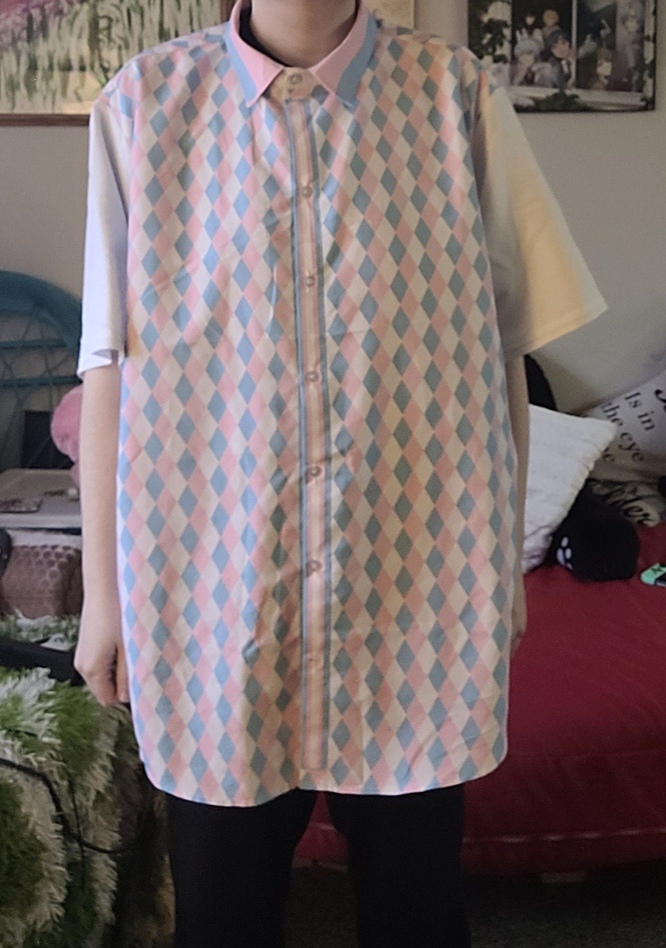 Asexual Pride Button-Up Shirt