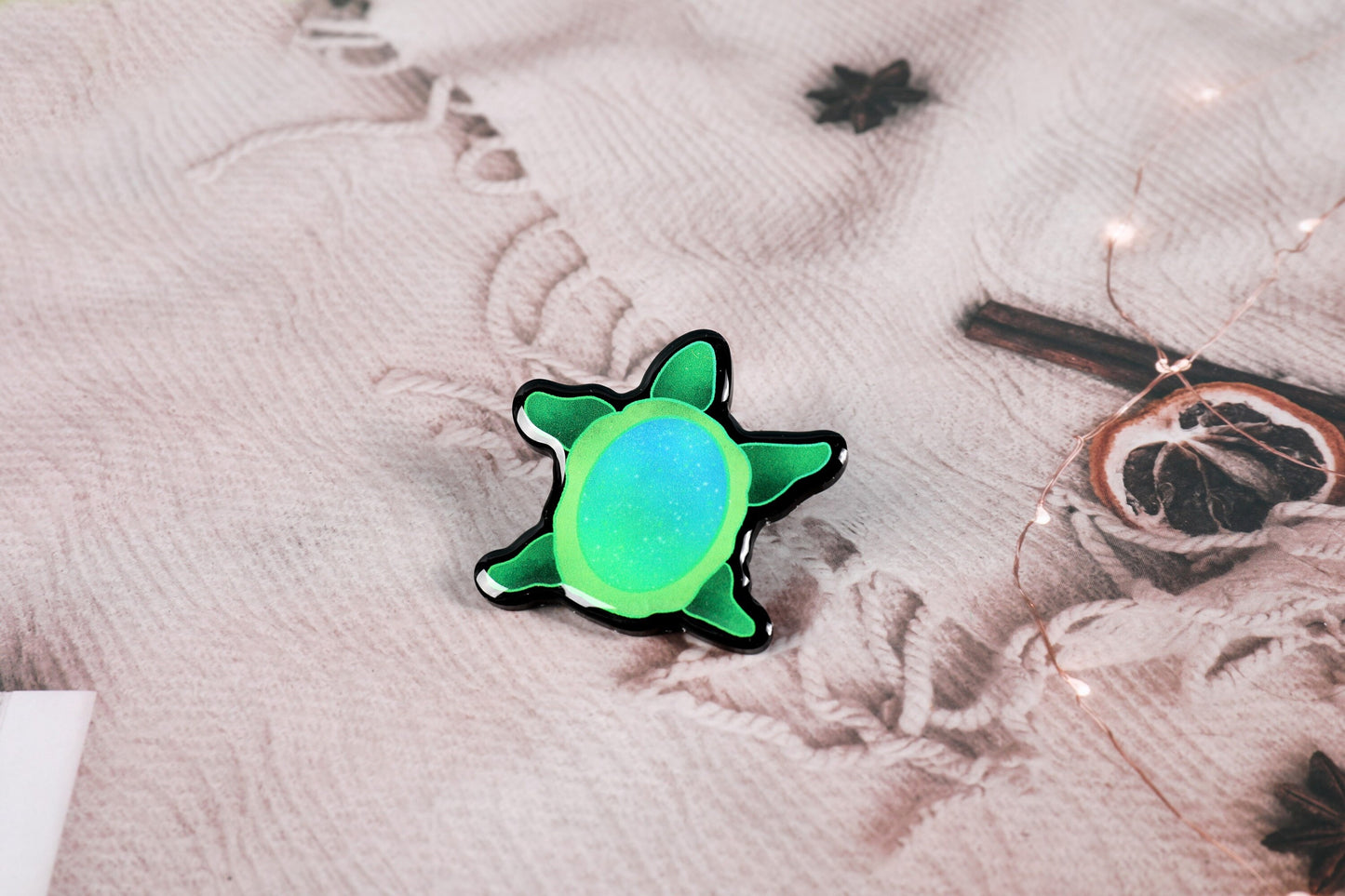 Space Turtle Epoxy Pins - Green, Purple, and Pride Colors!