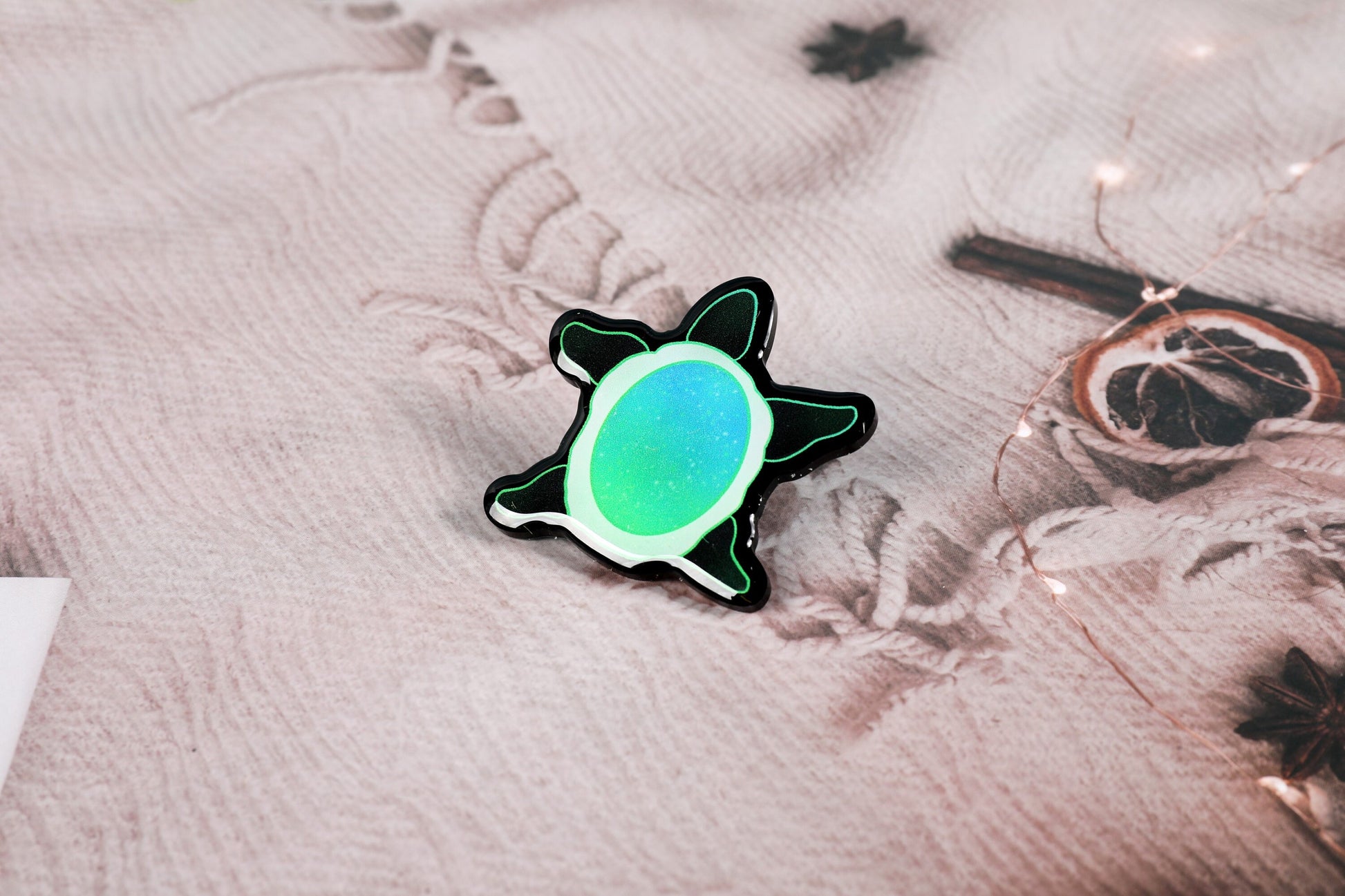 Space Turtle Epoxy Pins - Green, Purple, and Pride Colors!
