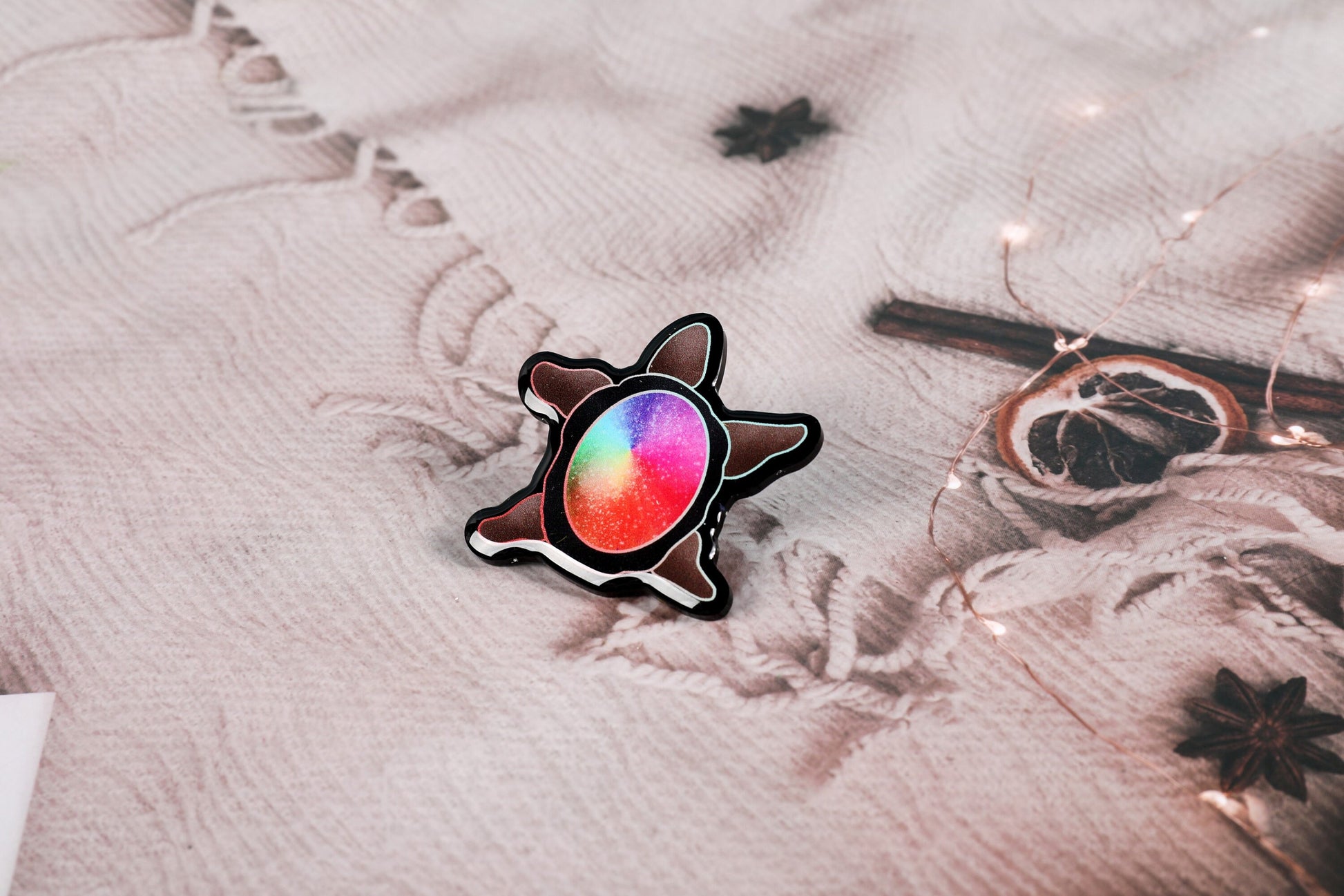 Space Turtle Epoxy Pins - Green, Purple, and Pride Colors!