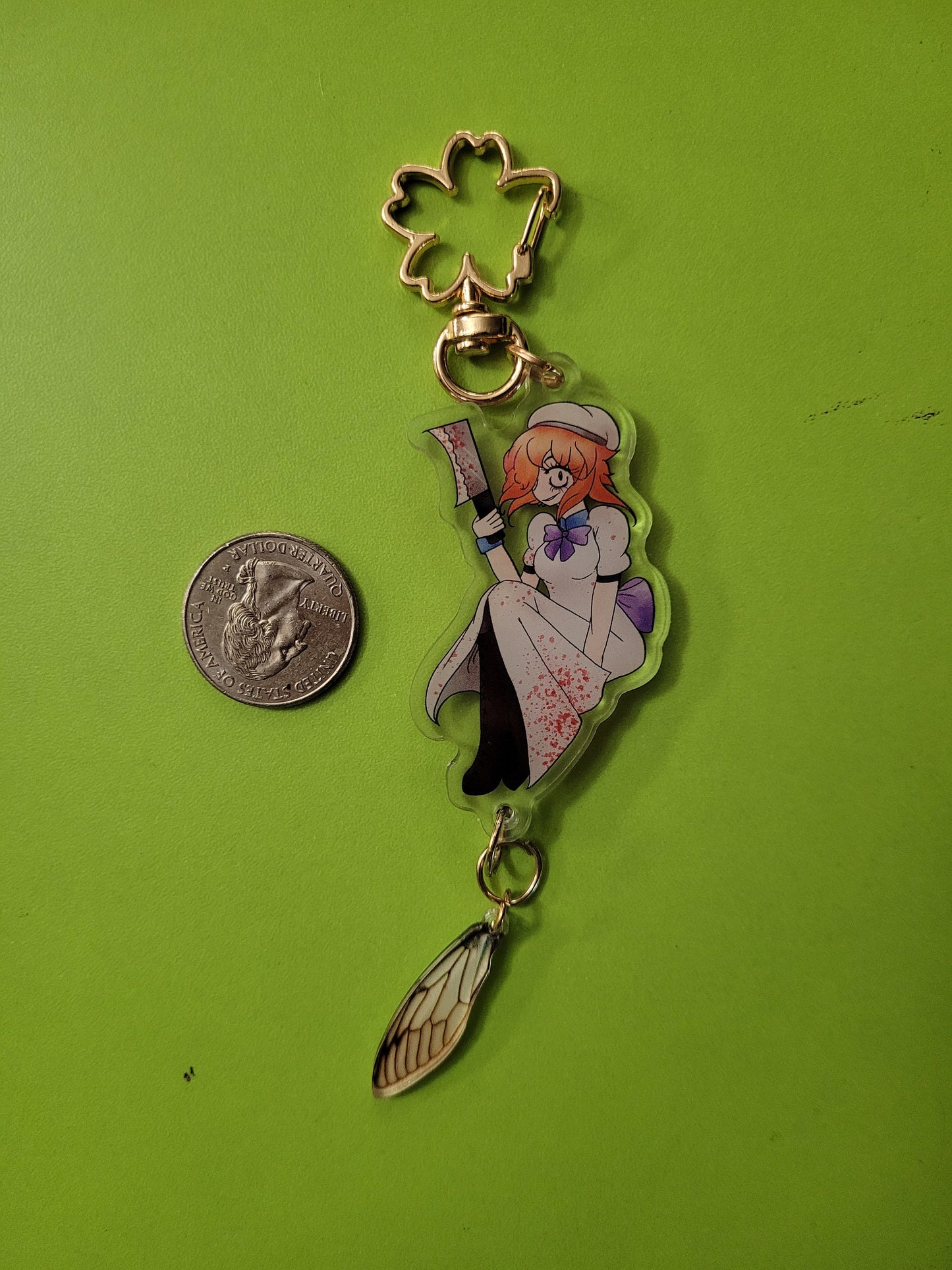 Higurashi When They Cry Rena Ryuugu Cicada Keychain