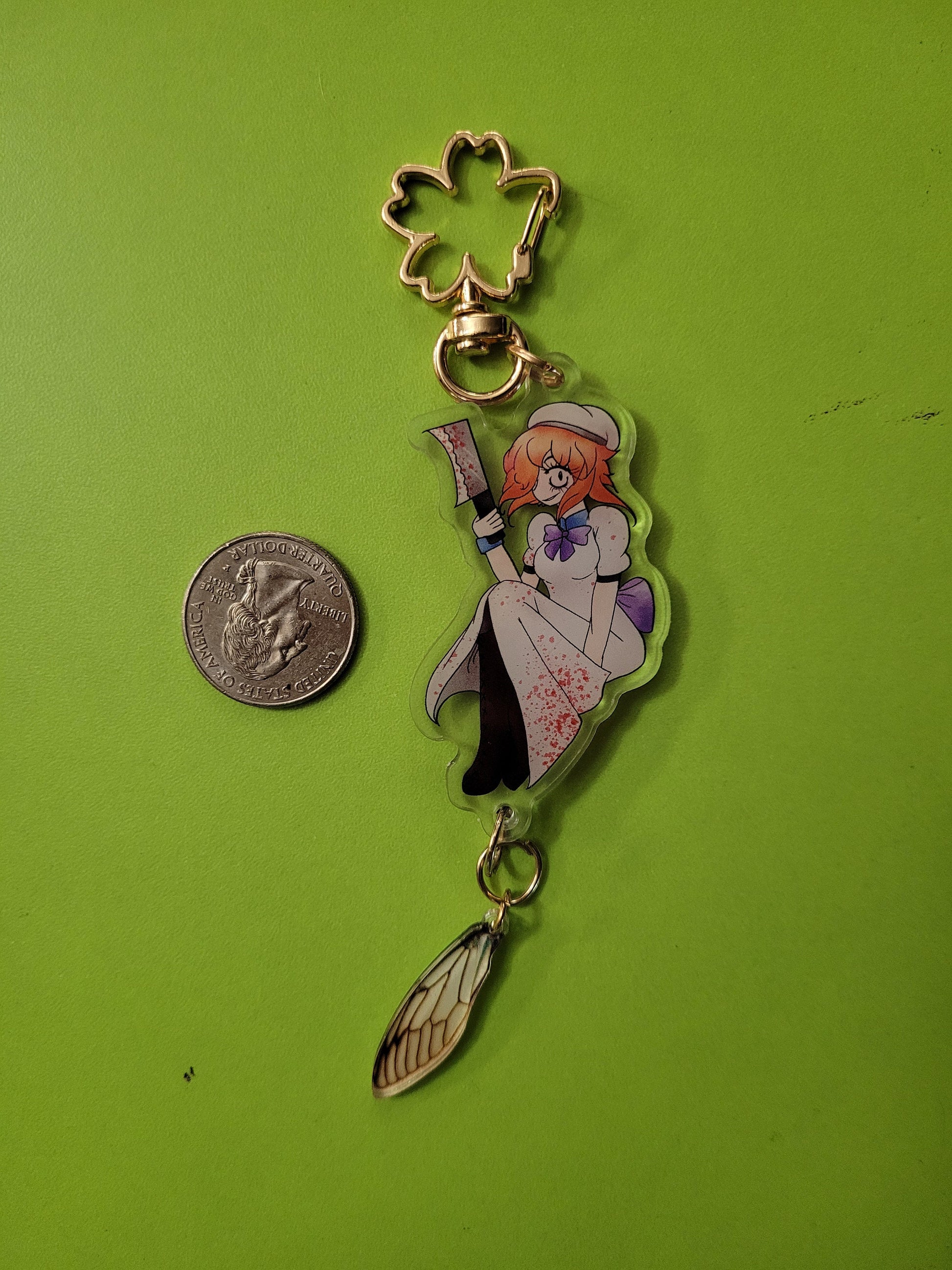 Higurashi When They Cry Rena Ryuugu Cicada Keychain