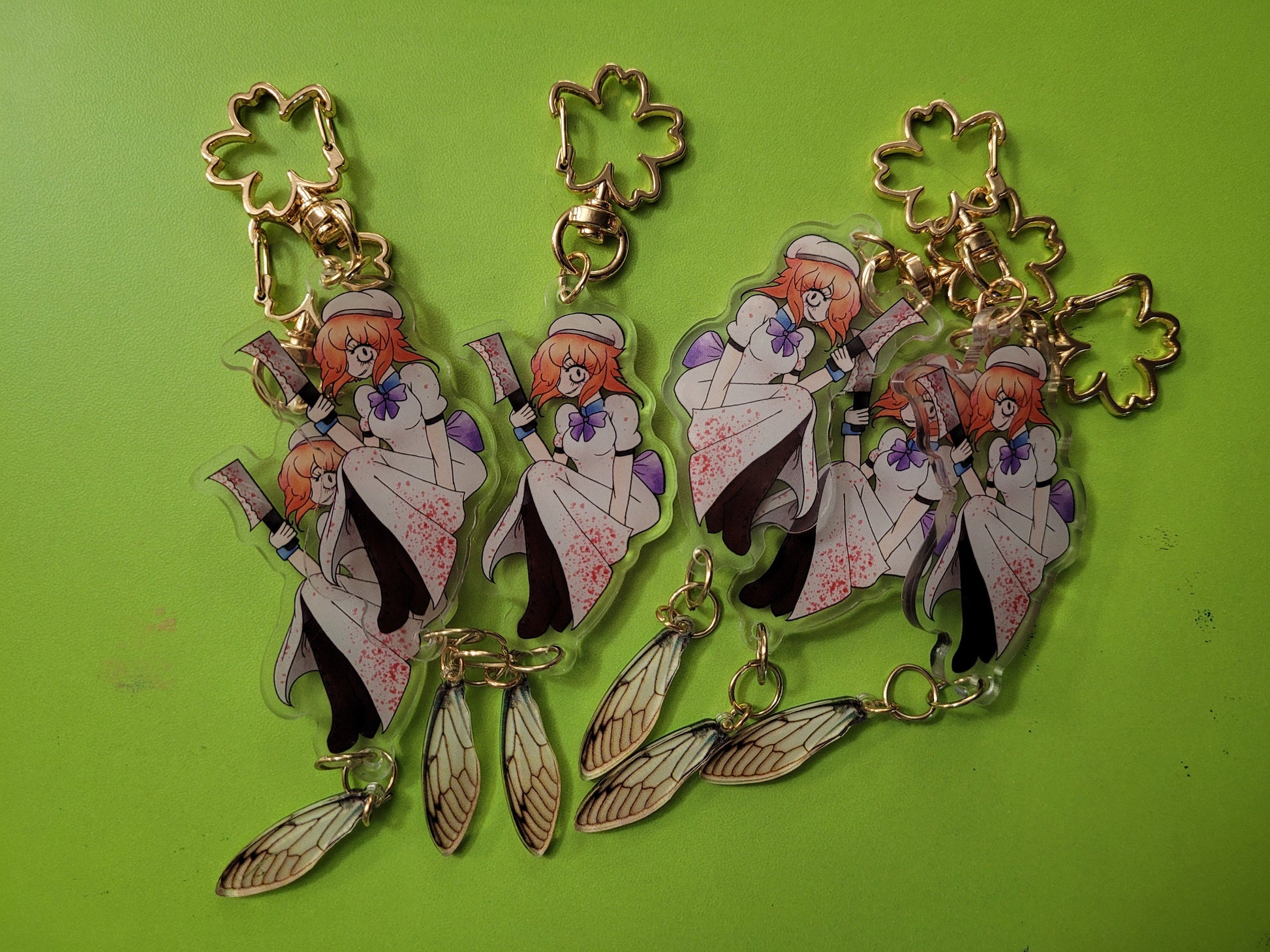 Higurashi When They Cry Rena Ryuugu Cicada Keychain