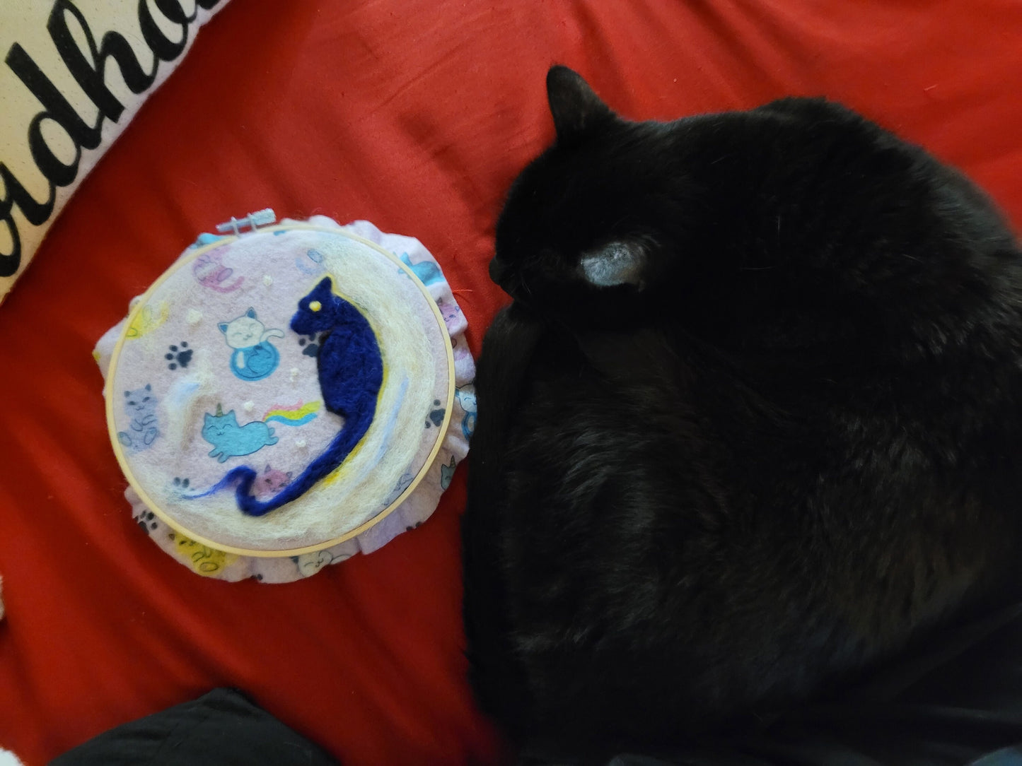 Sky Of Cats Original Needlefelt Hoop