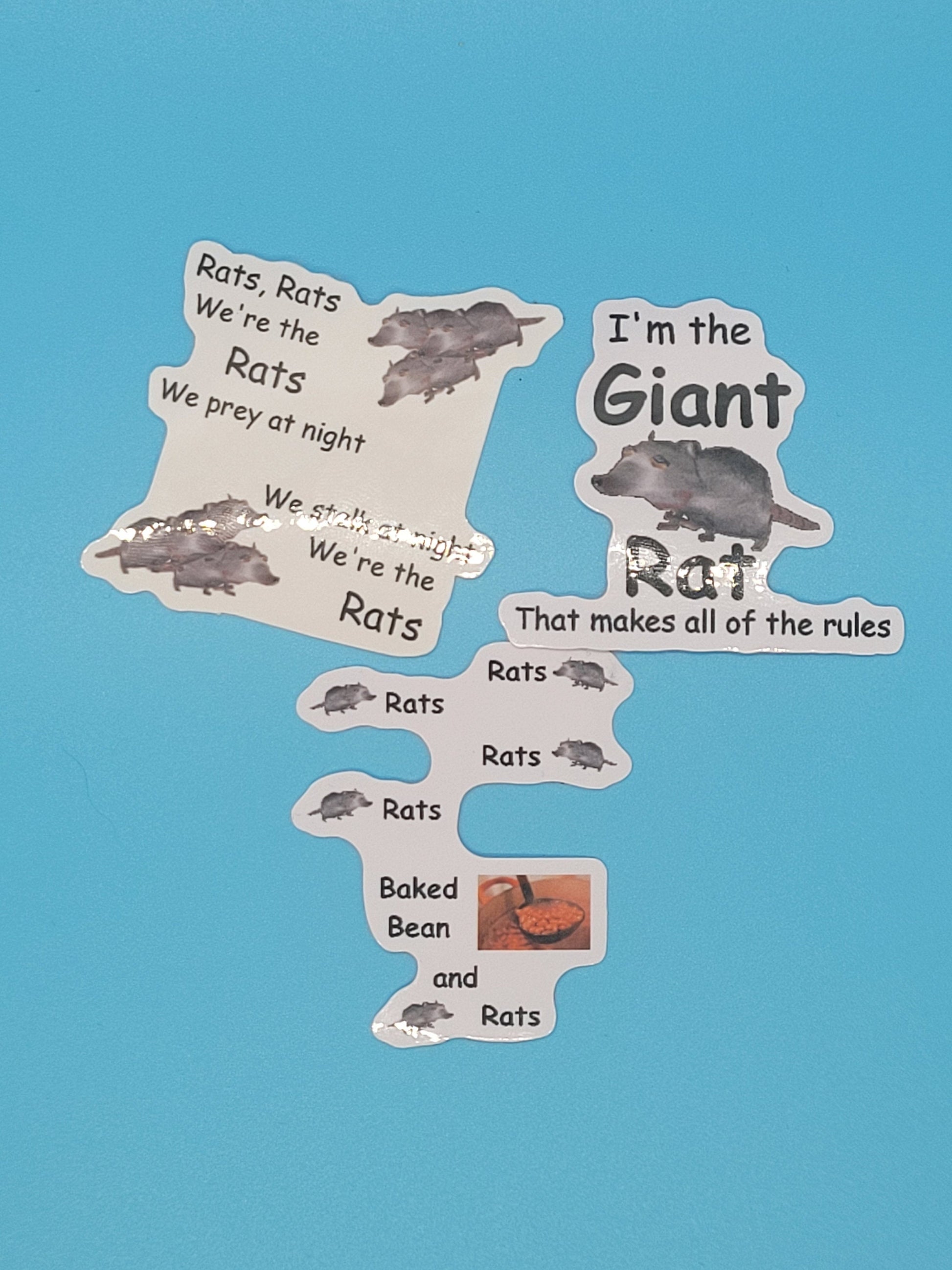 Jerma985 Rat Movie Meme Slogan Stickers- We're The Rats, Giant Rat, Baked Bean And Rats