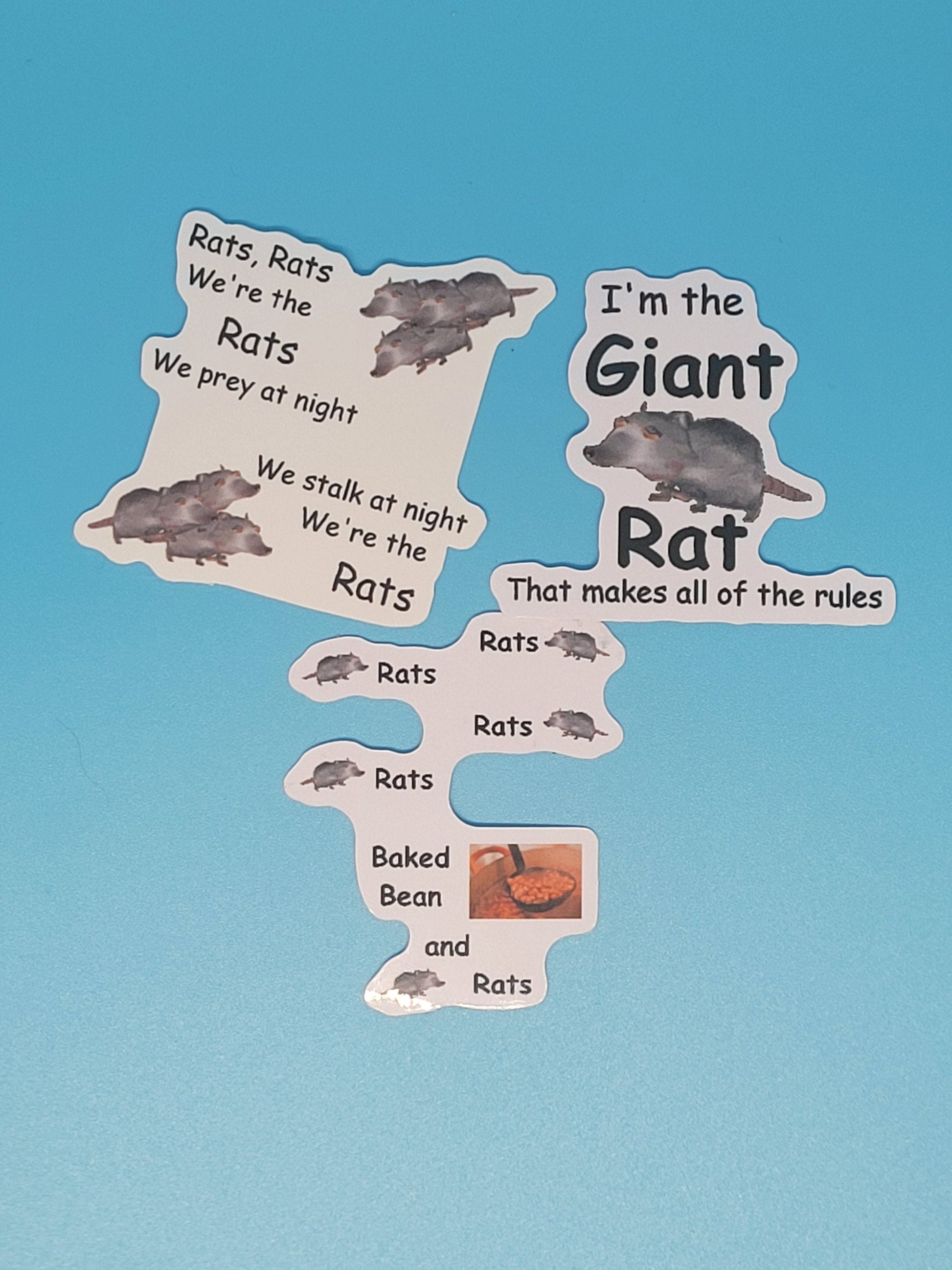 Jerma985 Rat Movie Meme Slogan Stickers- We're The Rats, Giant Rat, Baked Bean And Rats