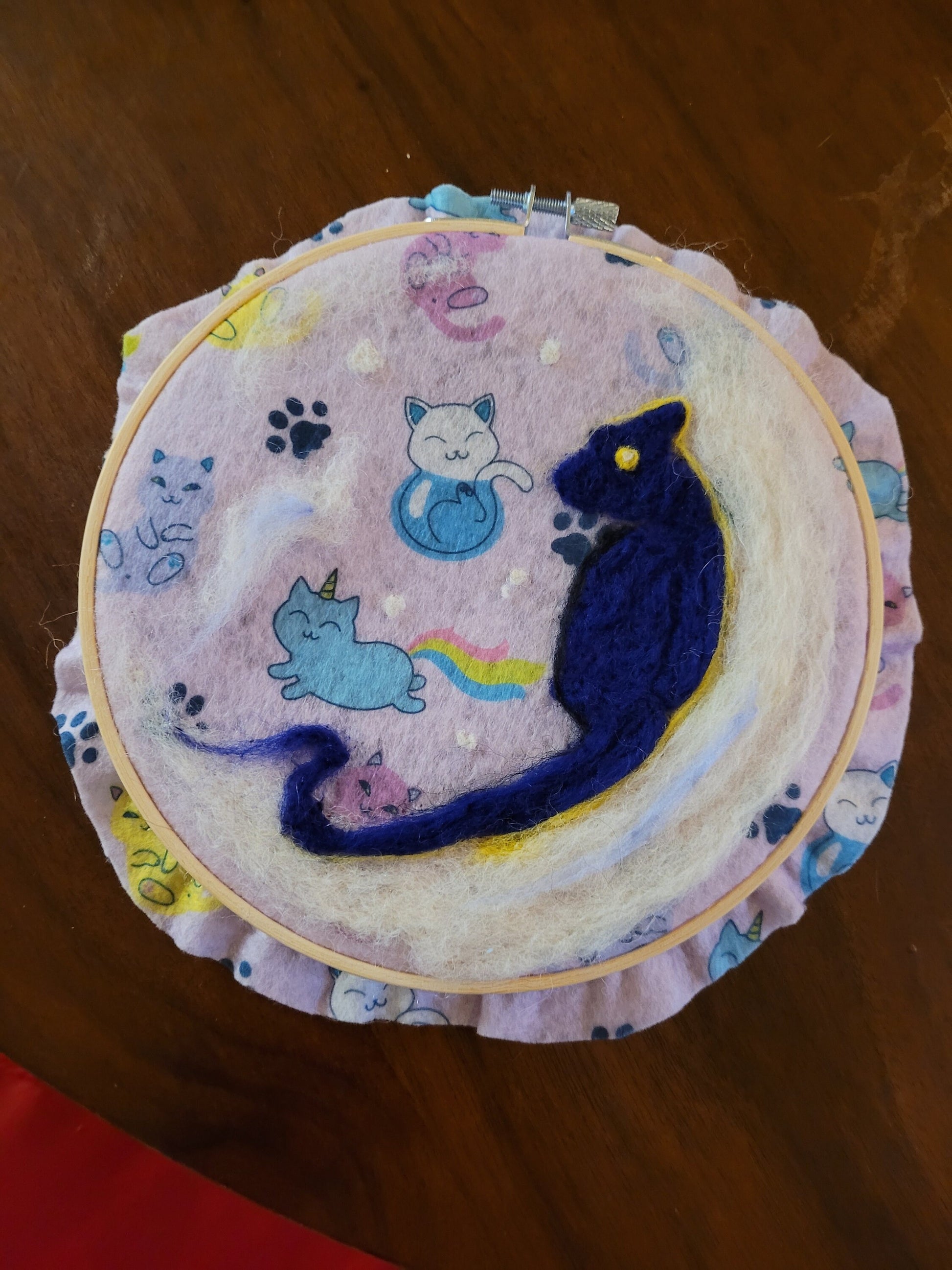 Sky Of Cats Original Needlefelt Hoop