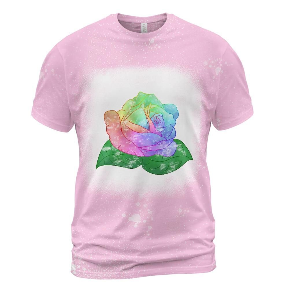 Sparkling Rainbow Rose Bleach T-Shirt