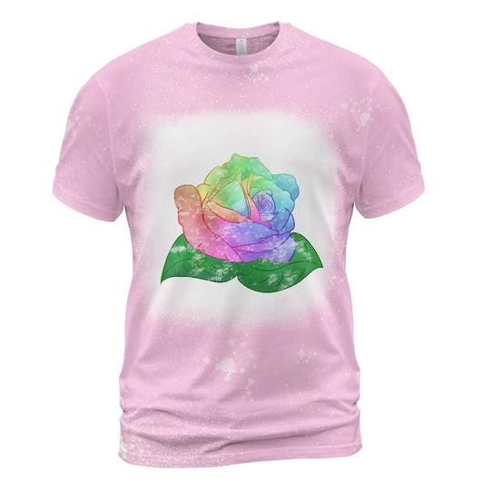 Sparkling Rainbow Rose Bleach T-Shirt