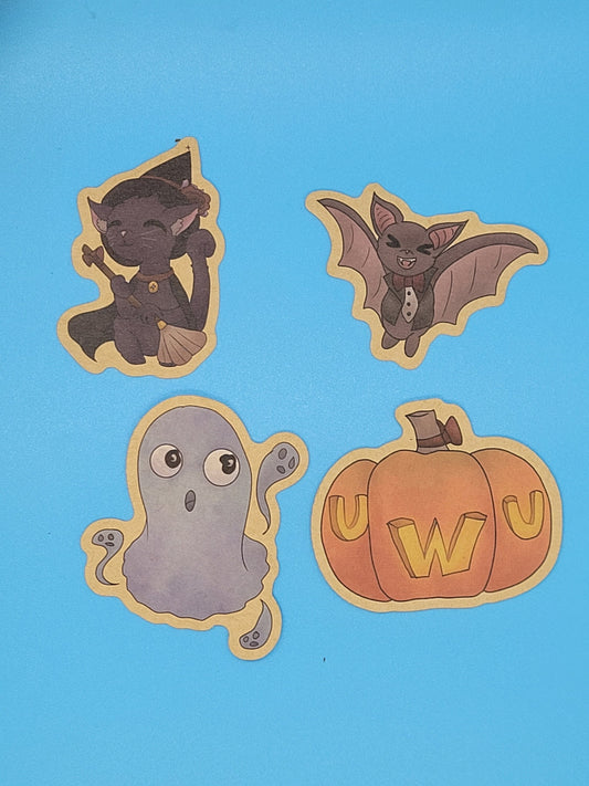 Spooky Cute Halloween Kraft Paper Stickers