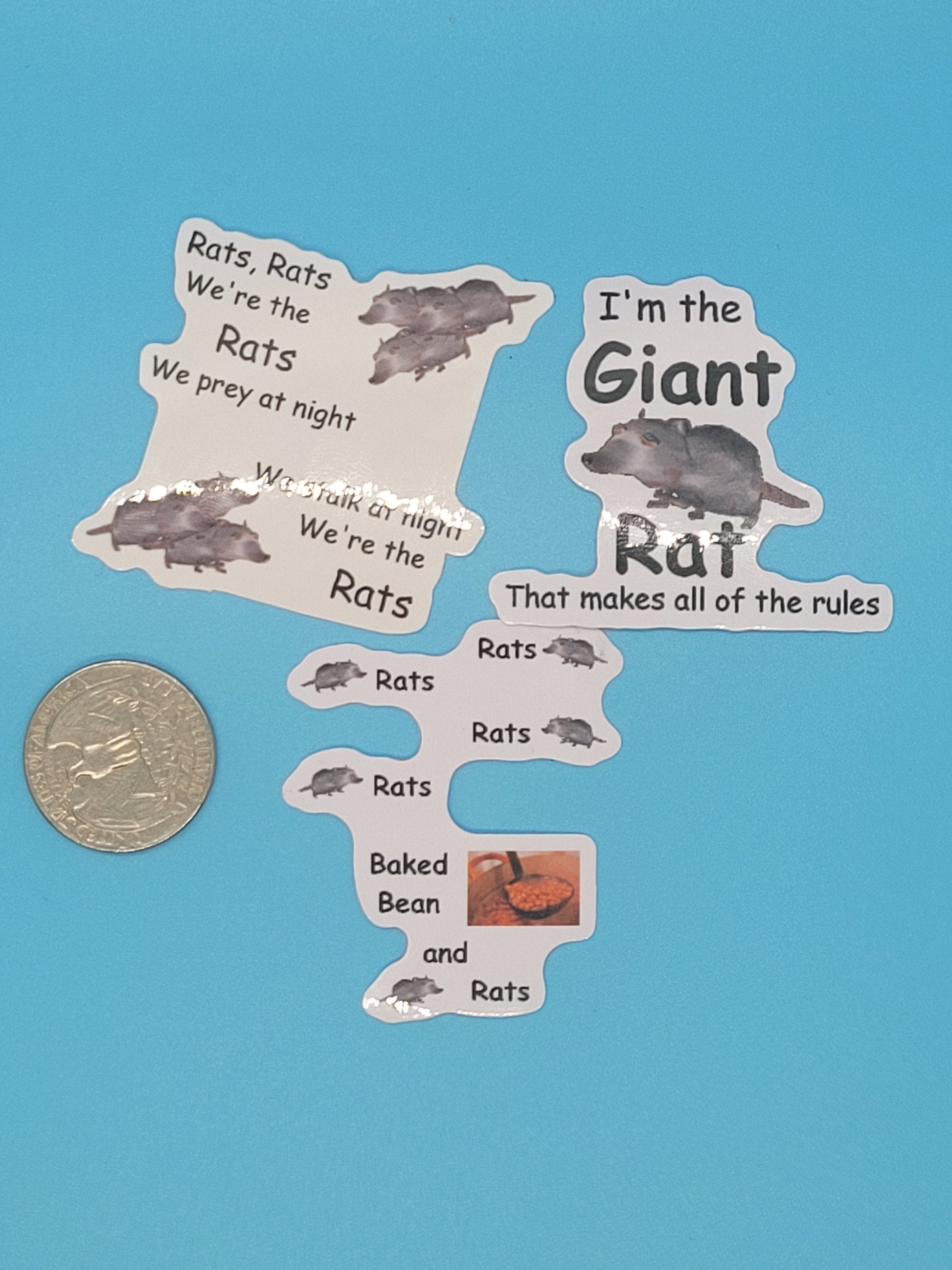 Jerma985 Rat Movie Meme Slogan Stickers- We're The Rats, Giant Rat, Baked Bean And Rats