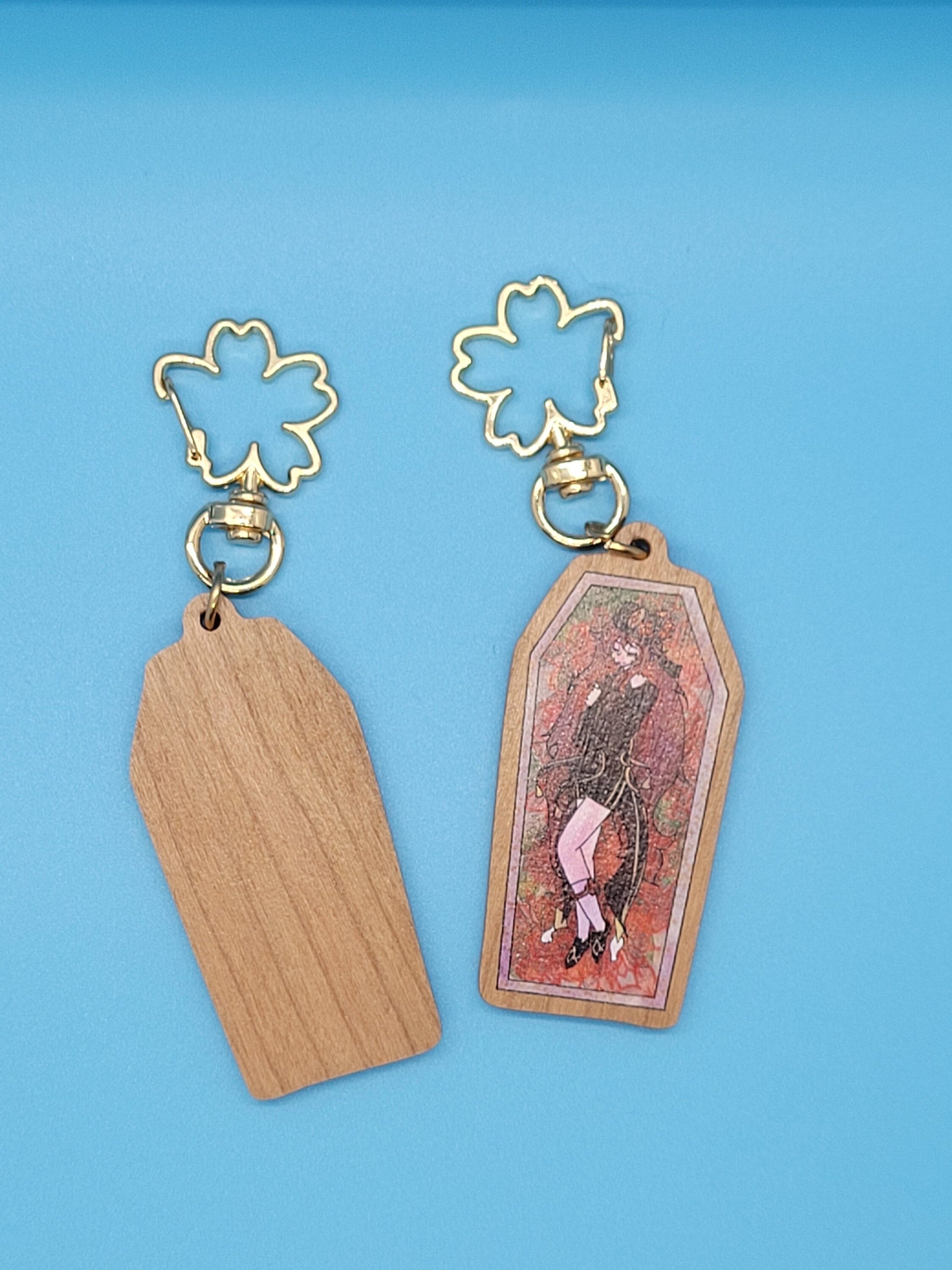 Genshin Impact Hu Tao Coffin Wooden Keychain