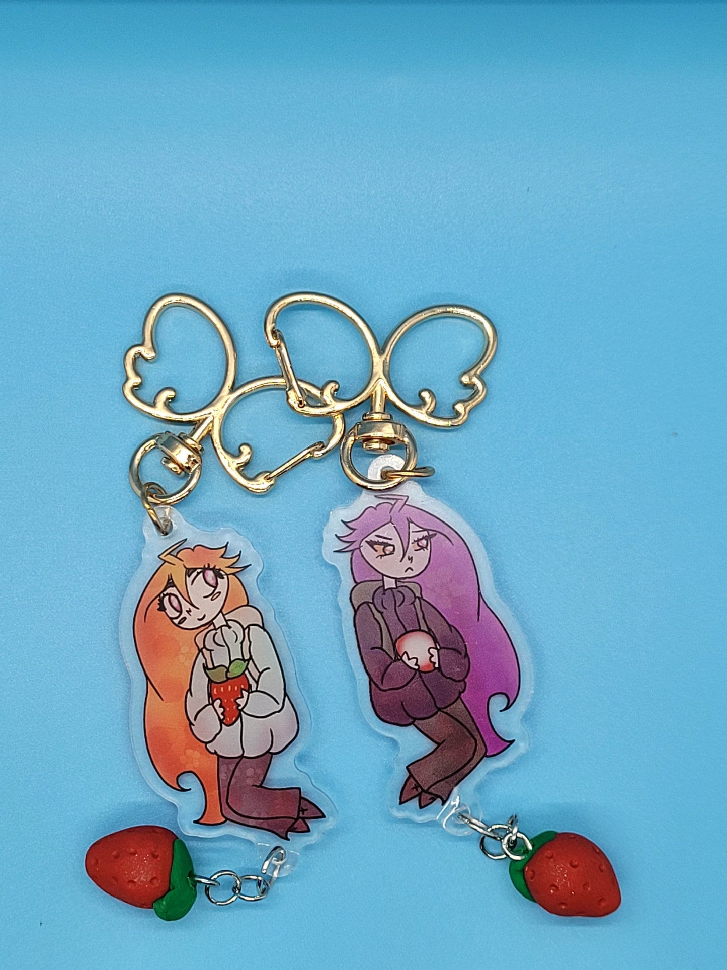 Celeste Madeline and Badeline Keychain : Double-Sided Acrylic Attachment / Laminate