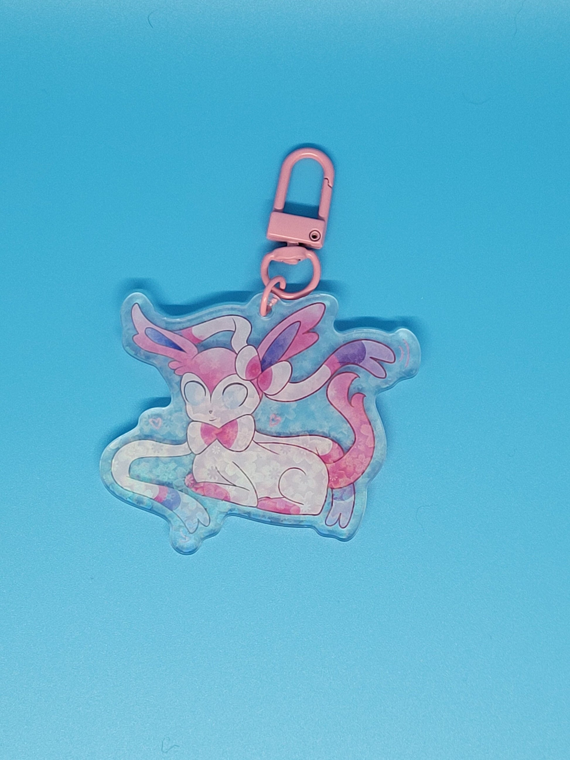 Fairy Pokemon Holographic Acrylic Keychain - Mimikyu, Sylveon, Hatterene, Tinkaton