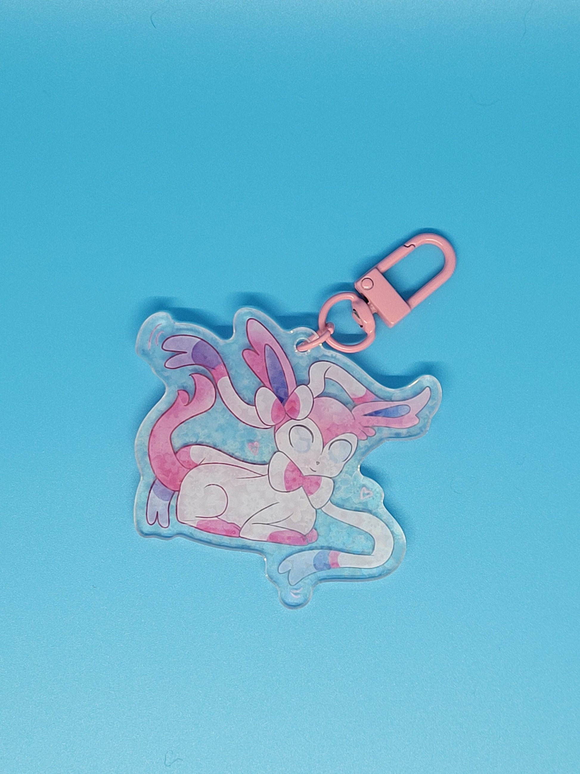 Fairy Pokemon Holographic Acrylic Keychain - Mimikyu, Sylveon, Hatterene, Tinkaton