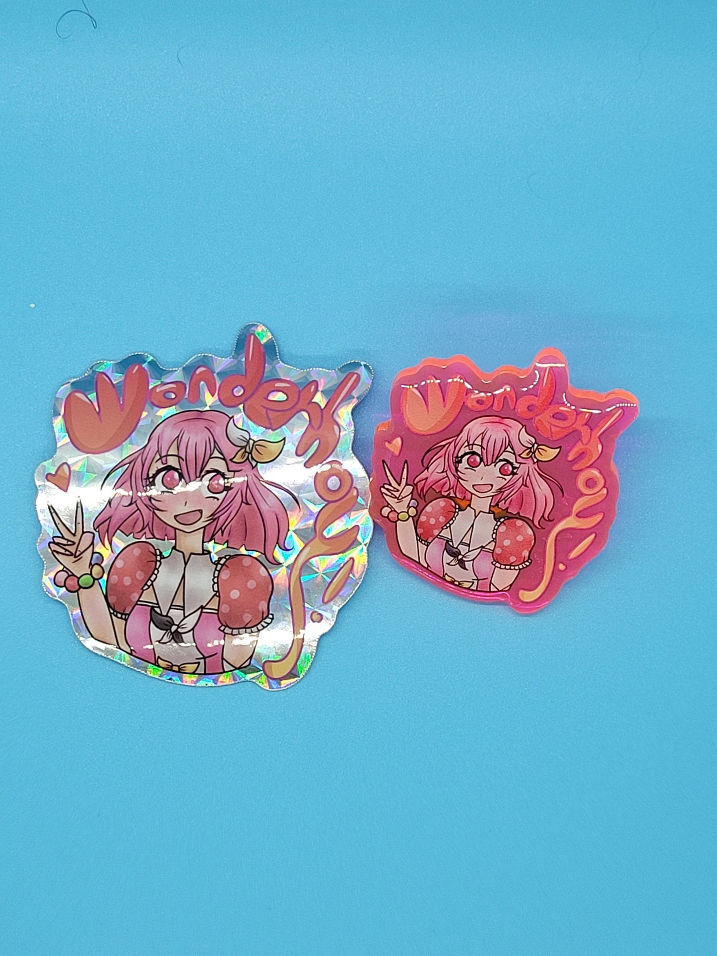 Project Sekai Emu Ootori Wonderhoy! Epoxy Pin + Prismatic Sticker