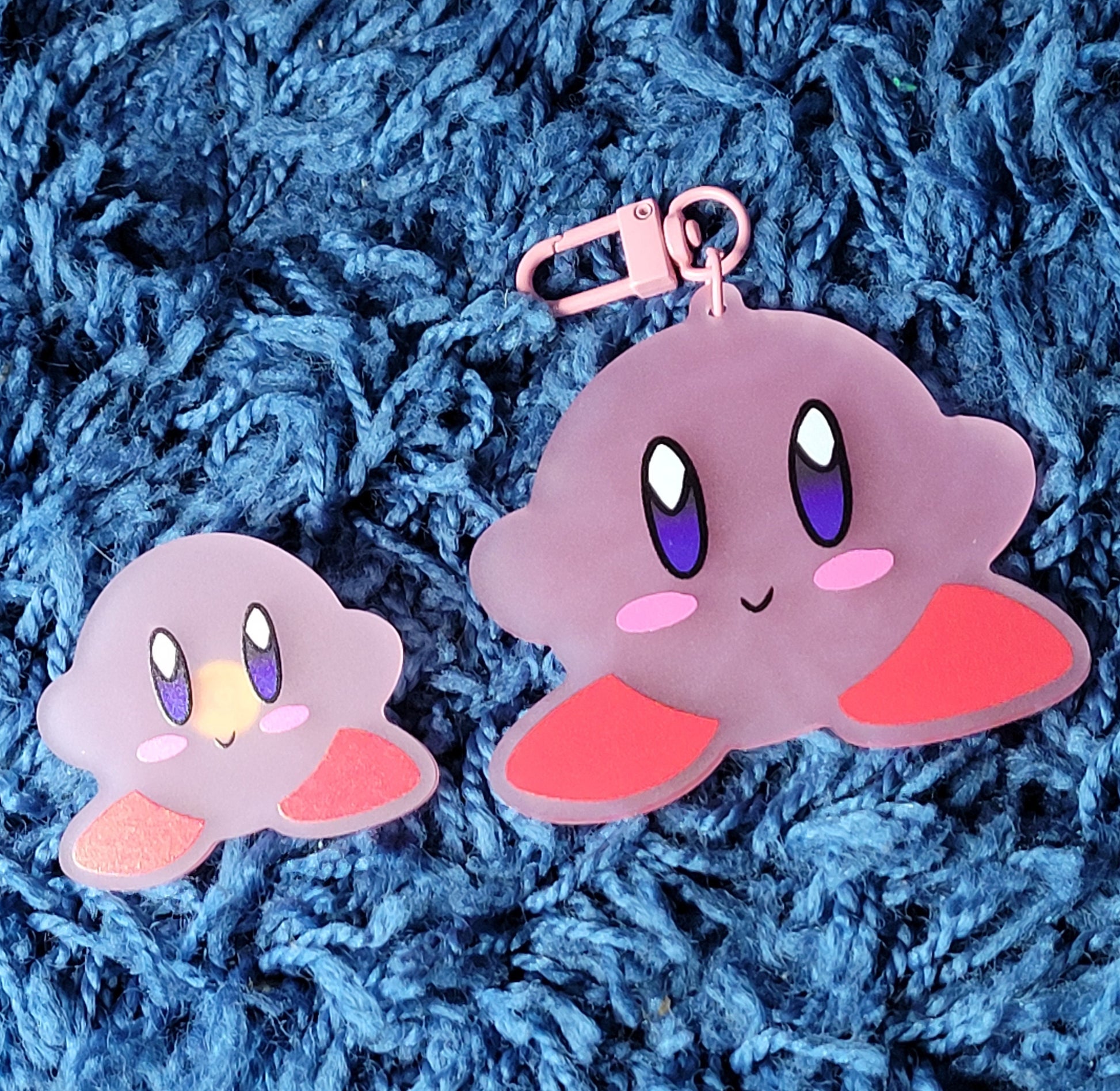 Kirby Frosted Acrylic Keychain + Pin