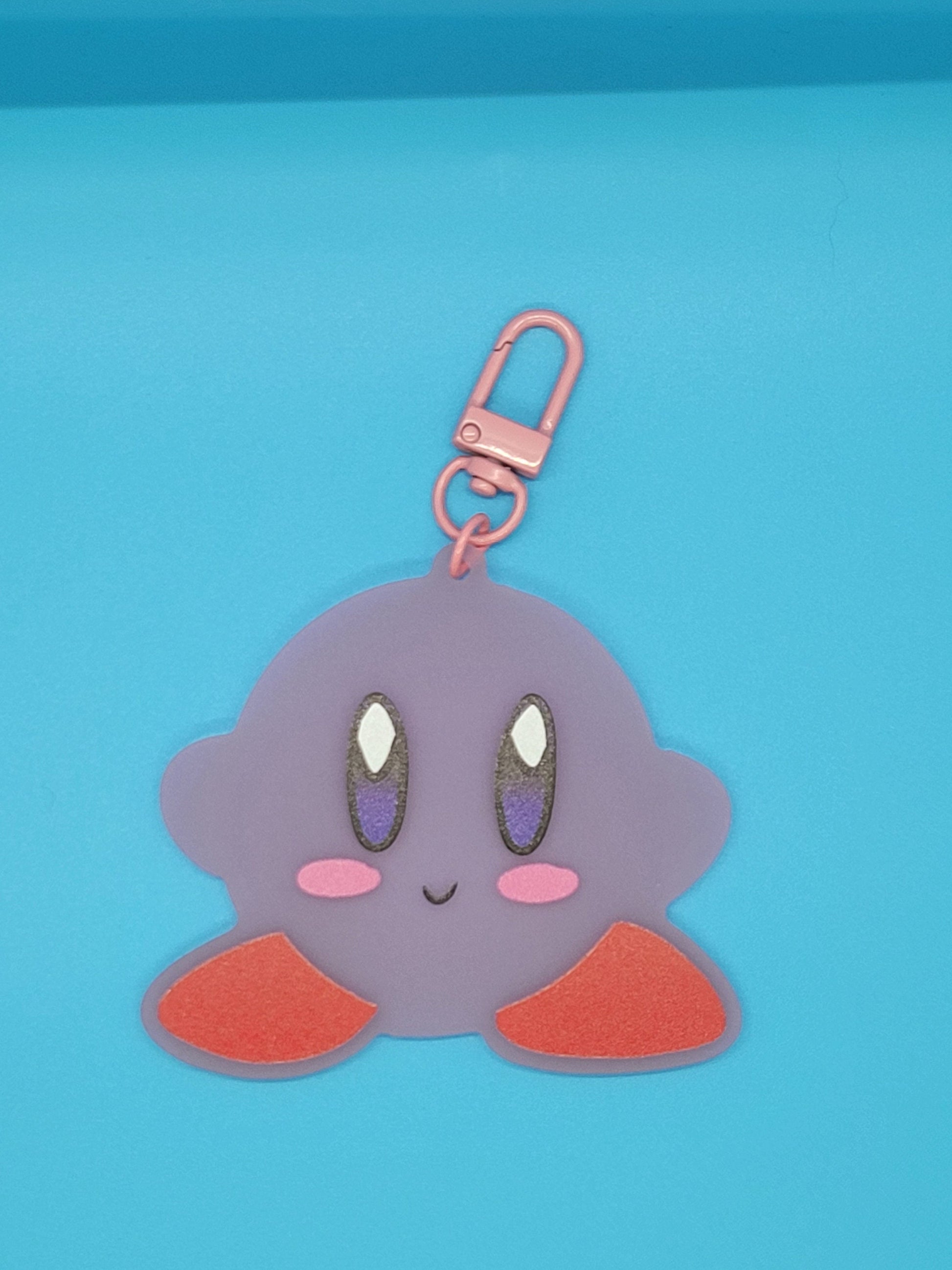 Kirby Frosted Acrylic Keychain + Pin