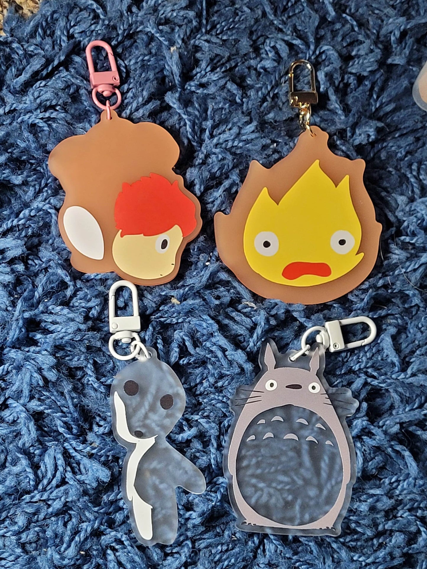 Studio Ghibli Frosted Acrylic Keychains- Totoro, Kodama, Calcifer, Ponyo