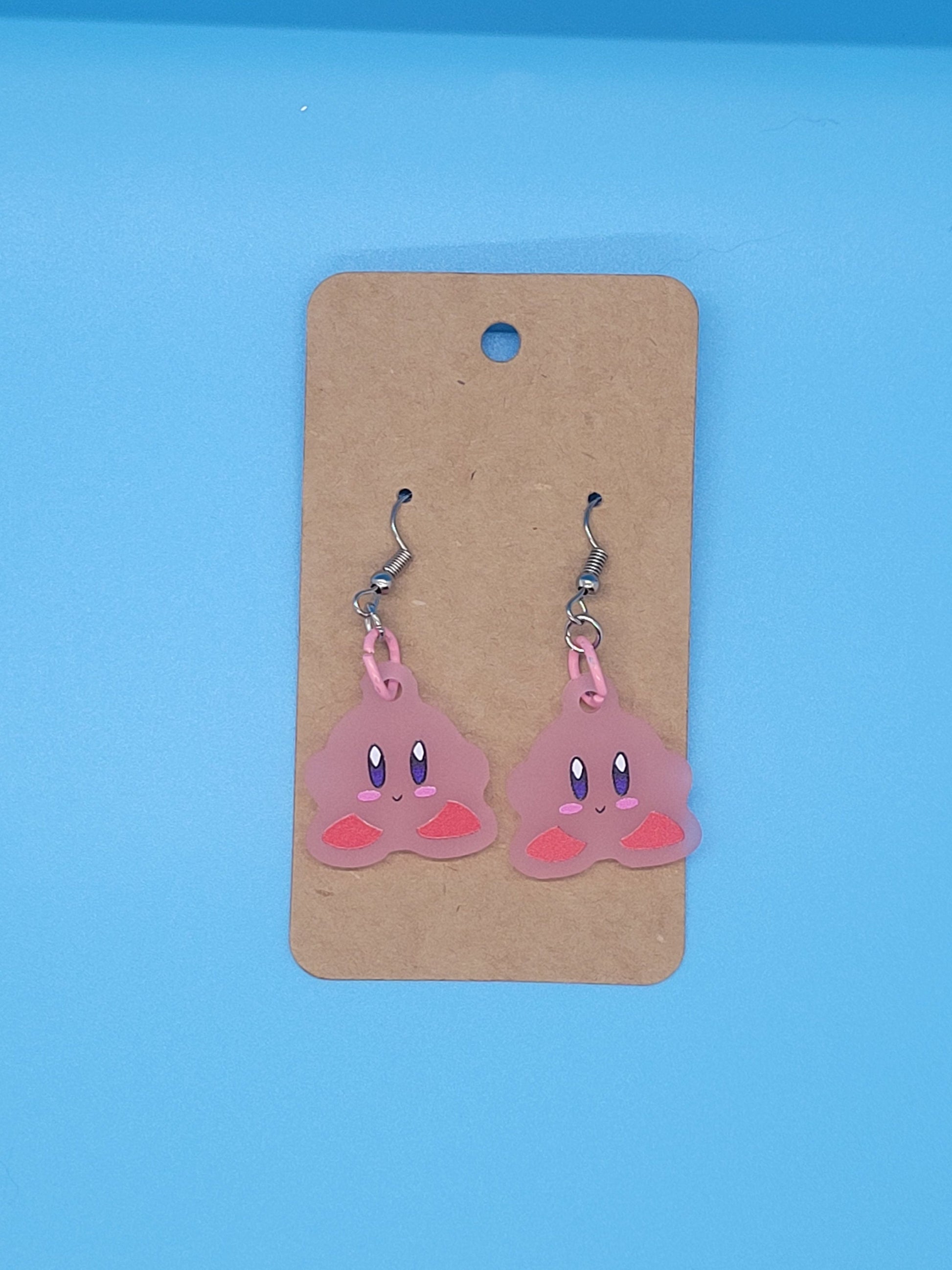 Frosted Acrylic Kirby Dangle Earrings + Cord Necklace