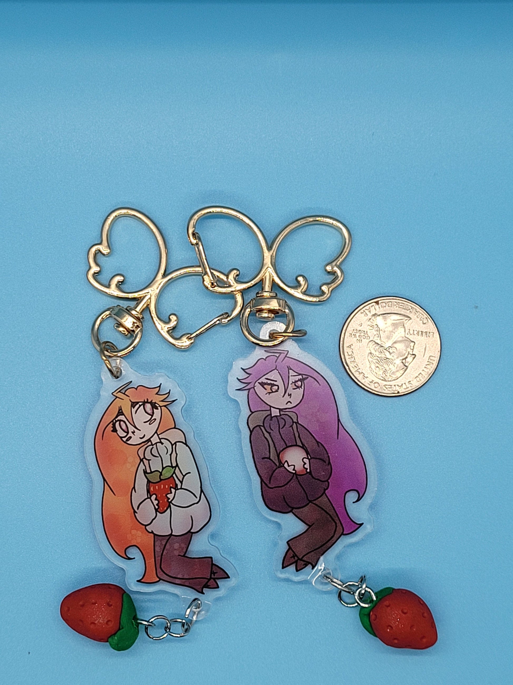 Celeste Madeline and Badeline Keychain : Double-Sided Acrylic Attachment / Laminate