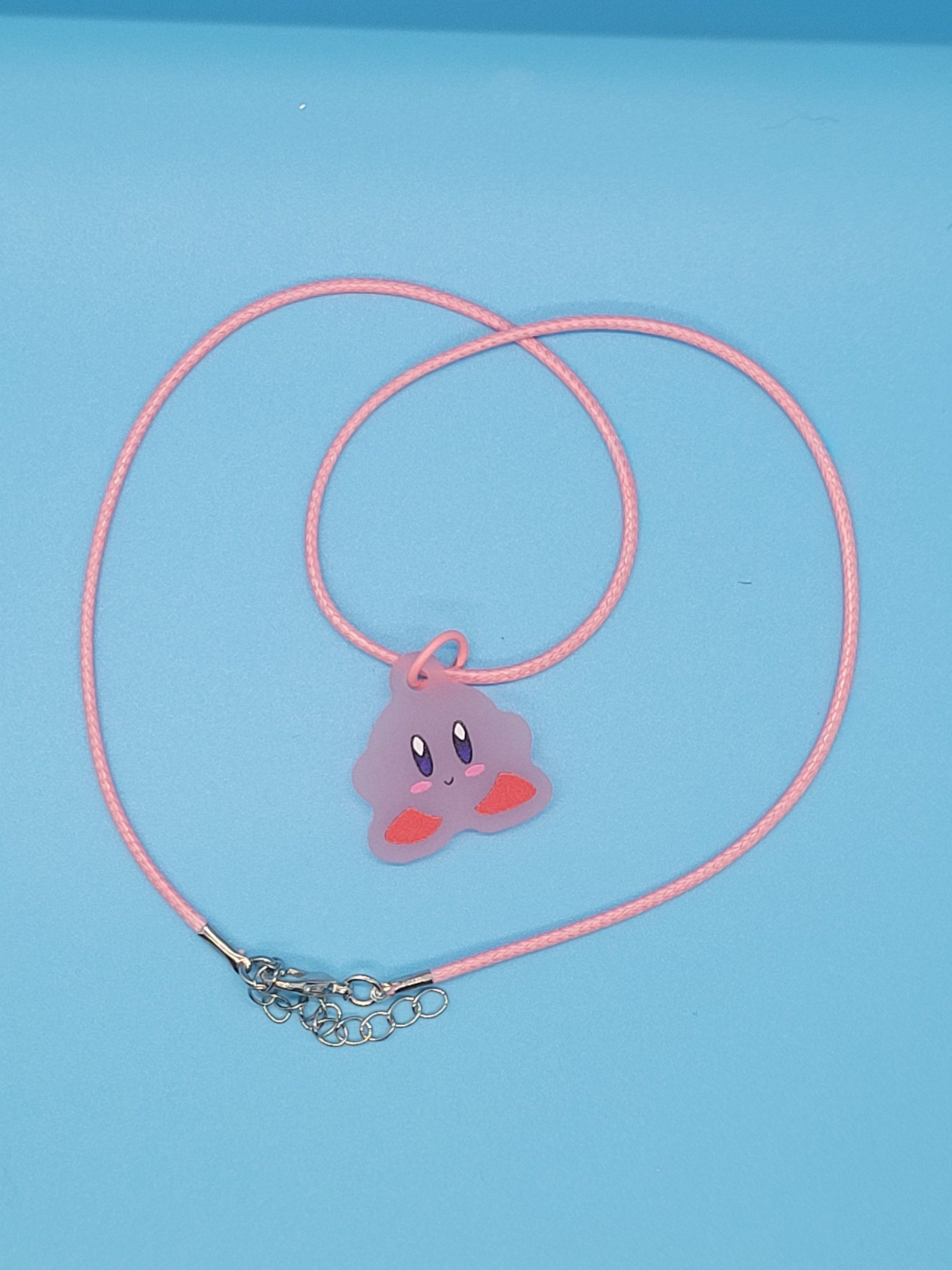 Frosted Acrylic Kirby Dangle Earrings + Cord Necklace