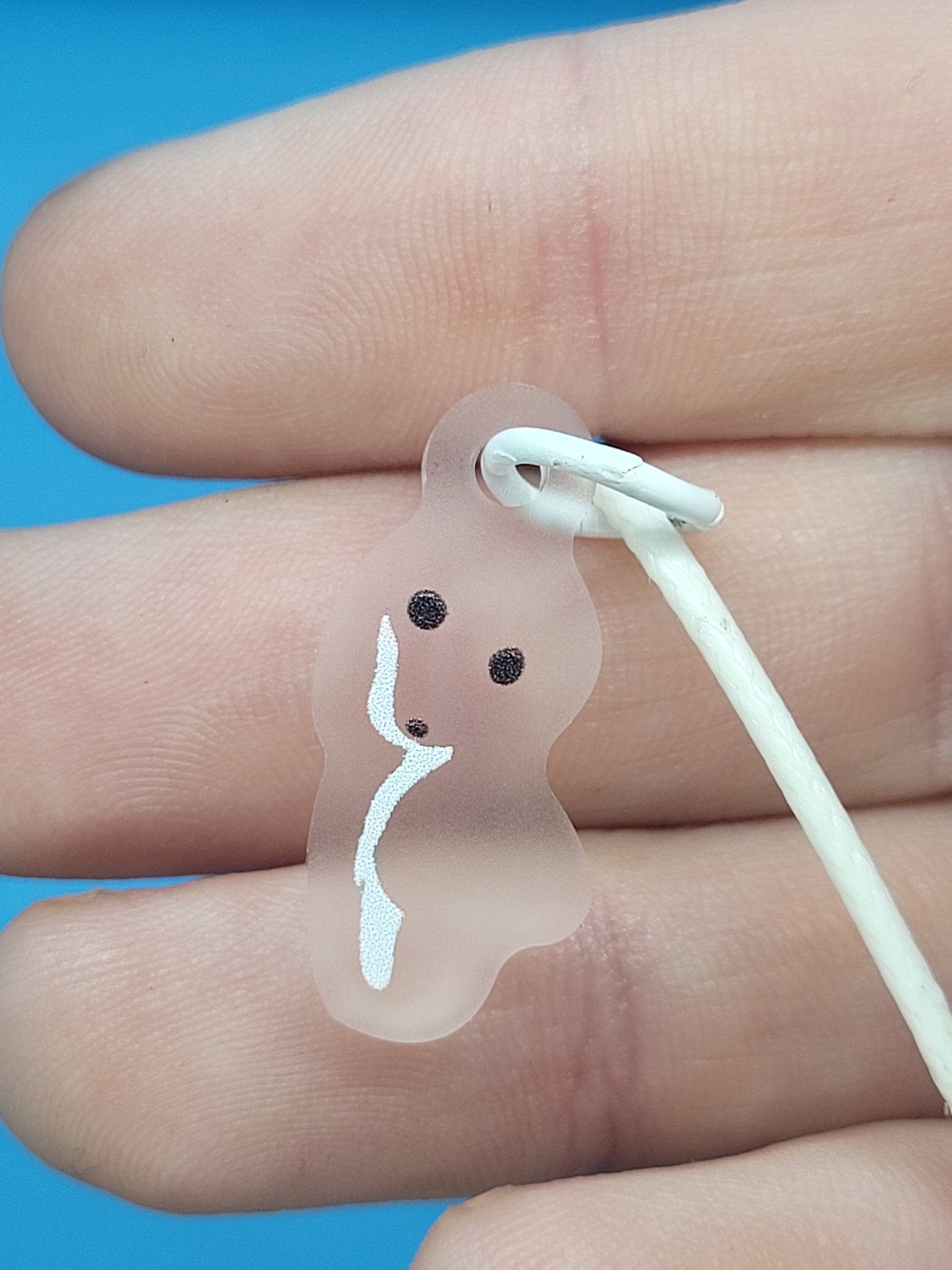 Princess Mononoke Frosted Acrylic Kodama Dangle Earrings + Cord Necklace